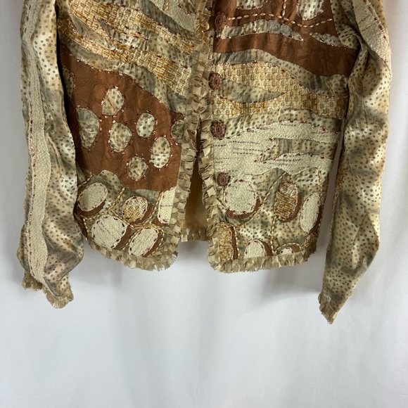 Vintage 1990s Sandy Starkman Designer
Cardigan With Patchwork Abstract Size:M - Picture 5 of 17